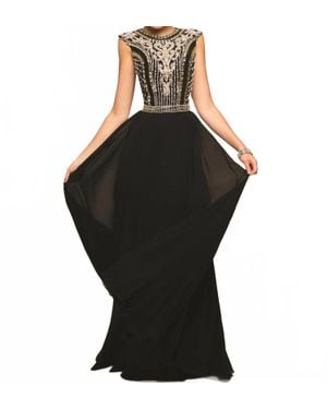JVN Chiffon Prom Dress - Black