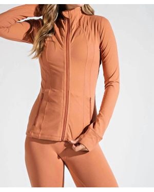 Rae Mode Athleisure Zipper Jacket - Orange