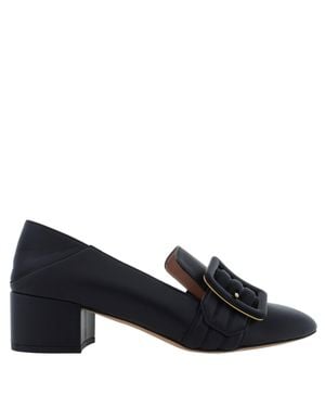 Bally Janelle Buckle Leather Pumps - Blue
