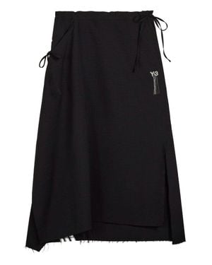 Y-3 Uniform Raw Midi Skirt - Black