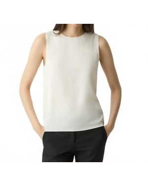 Theory Sleeveless Silk Georgette Shell Top - White