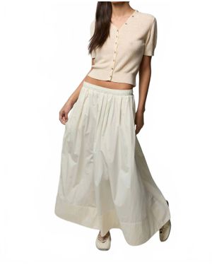 Asher Kate Poplin Pleated Skirt - Natural