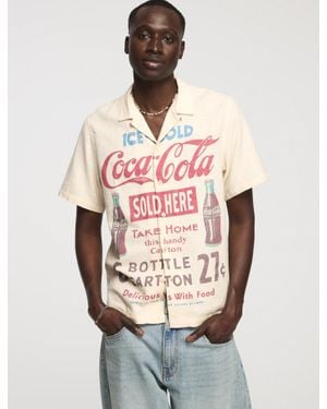 Lucky Brand Short Sleeve Coca Cola Printed Shirt - Pink