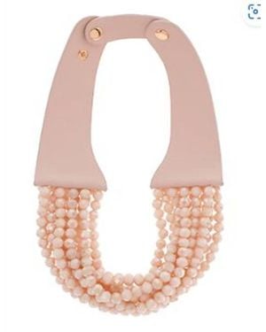ANB Fashion Beaded Layered Necklace - Pink