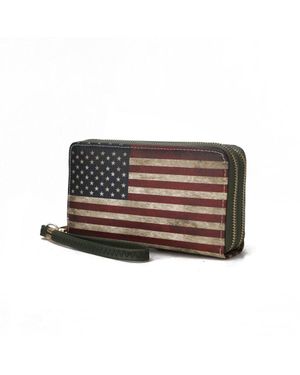 MKF Uriel Vegan Leather Flag Wristlet Wallet - Brown