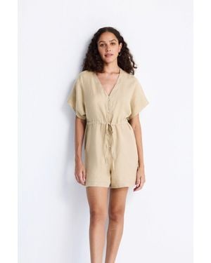 REISTOR Hemp Drawstring Romper - Natural