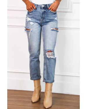 Risen Blaze Distressed Jeans - Blue