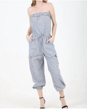 Angie Strapless Jumpsuit - Blue