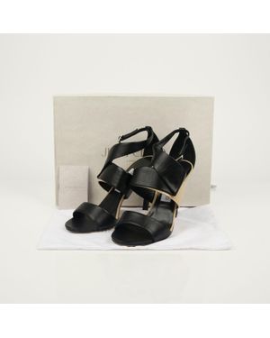 Jimmy Choo Size Trapeze Sandal Heel - Black