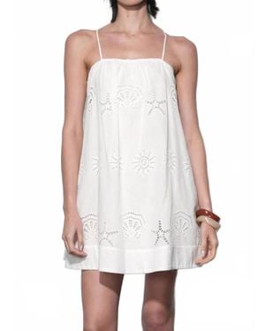 Greylin Daisy Embroidered Mini Dress - White