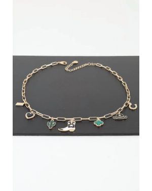 Sessori Western Multi Charm Necklace - Gray