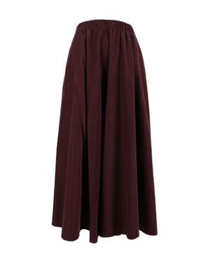 Aspesi Voluminous Pleated Midi Skirt - Purple