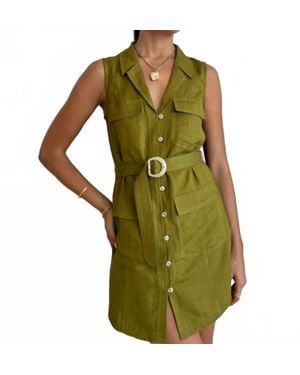 MON RENN Kinetic Mini Dress - Green