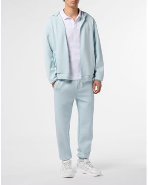 Philipp Plein Pique Zip Hoodie Icon - Blue