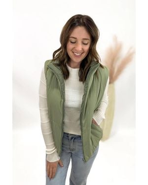 Staccato Reversible Puffer Vest - Green