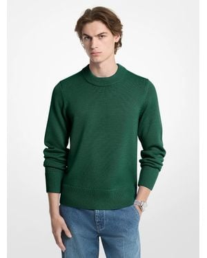 Michael Kors Ribbed Wool Crewneck Sweater - Green