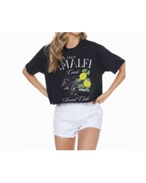 Zutter Coast Graphic Cropped Top - Blue