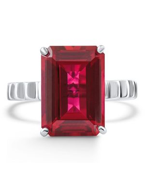 Pompeii3 14X10Mm Ruby Jasmine Ring 14K Lab Grown - Red