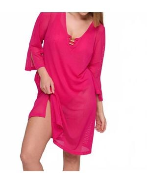 Primadonna Aswan Mesh Swimwear Kaftan Coverup - Pink