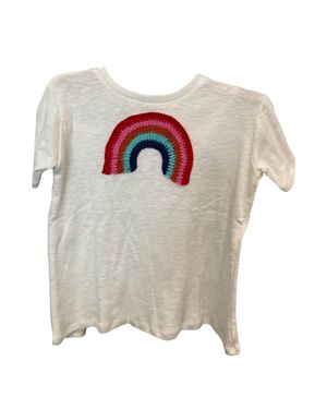Love Daisy Emroidered Rainbox Tee Top - White