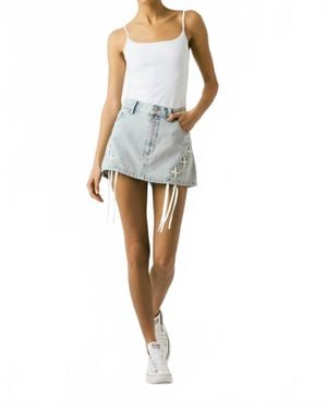 Blank NYC Tie Breaker Mini Skirt - White
