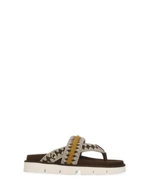 Mou Bio Tone On Tone Sandals - Brown