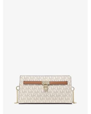 Michael Kors Hamilton Moderne Extra-Small Signature Logo Convertible Crossbody Bag - Natural