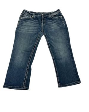 Miss Me Mid-Rise Cropped Capri-Length Jean - Blue