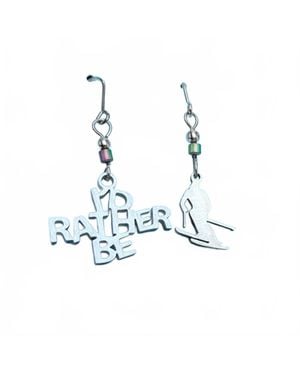 Close 2 Ur Heart I'D Rather Be Skiing Earrings - Blue