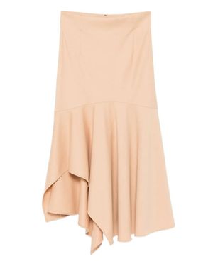 Alberta Ferretti Flowing Silhouette Skirt With Soft Drape - Natural