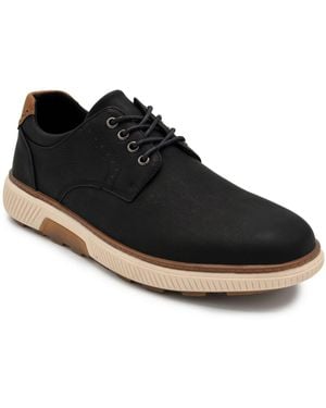 Aston Marc Anson Lace-Up Faux Leather Casual And Fashion Sneakers - Black