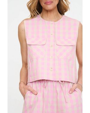 FRNCH Aurora Check Vest - Pink
