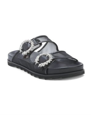 Bibi Lou Dual Band Embellished Sandals - Black