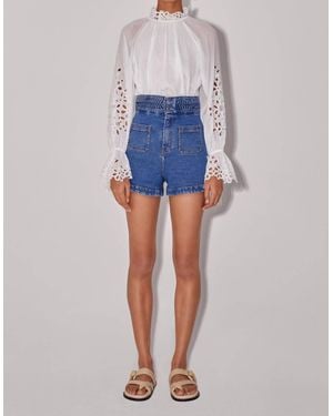 Magali Pascali Birkin High Waist Shorts - Blue