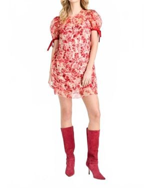 Cinq À Sept Floral Ribbons Junette Dress - Red