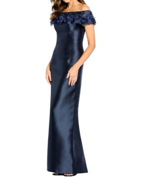 Cameron Blake Off The Shoulder Fitted Dress - Blue
