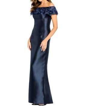 Cameron Blake Off The Shoulder Fitted Dress - Blue