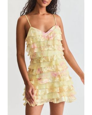 LoveShackFancy Agrace Mini Dress In Yellow Melon