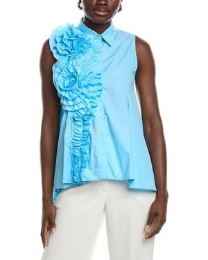 Gracia Flower Shirt - Blue