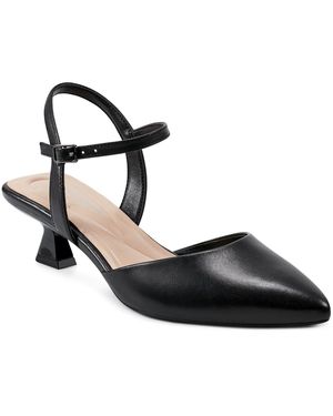 Easy Spirit Halyn Buckle Leather Ankle Strap - Black