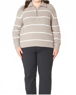 Dex Half Zip Cable Sweater - Gray