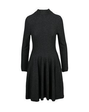 Valentino Luminous Knit Virgin Wool-Blend Mini Dress - Black