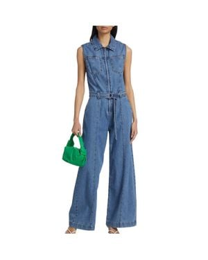 FRAME Sleeveless Wide Leg Jumpsuit - Blue