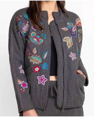 Johnny Was Dolman Quilted Jacket - Gray