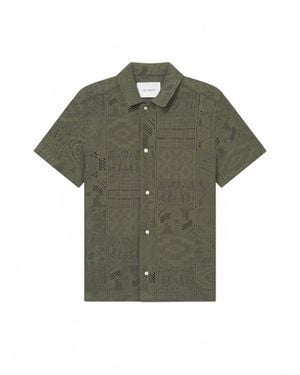 Les Deux Hector Lace Short Sleeve Shirt - Green