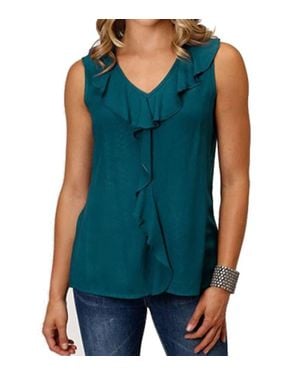 Roper West Rayon Challis Blouse - Blue