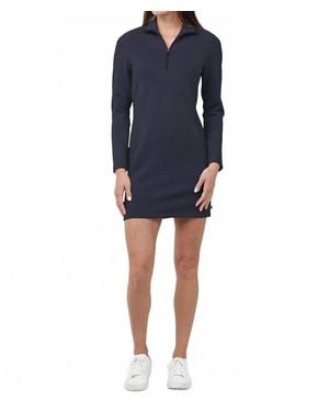 Thrive Societe Ultraluxe Rib Inset Dress - Blue