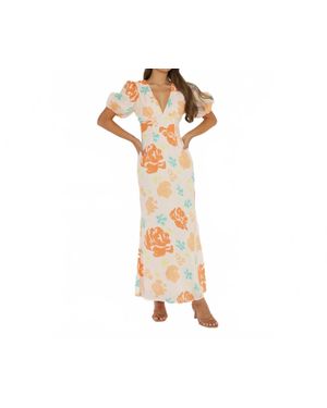 One And Only Collective Floral Maxi Dress - Metallic