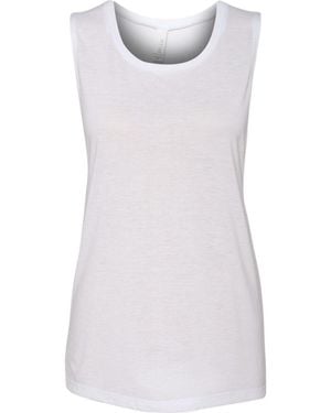 Bella Canvas Flowy Scoop Muscle Tank - White