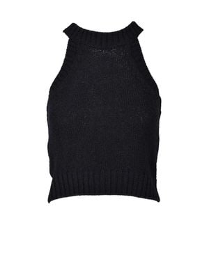 Wild Cashmere Sleeveless Knitted Crop Top - Blue